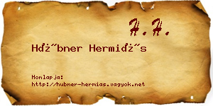 Hübner Hermiás névjegykártya